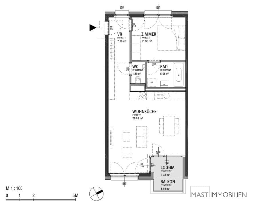 Neubauwohnung mit Loggia und Balkon nahe Hauptbahnhof