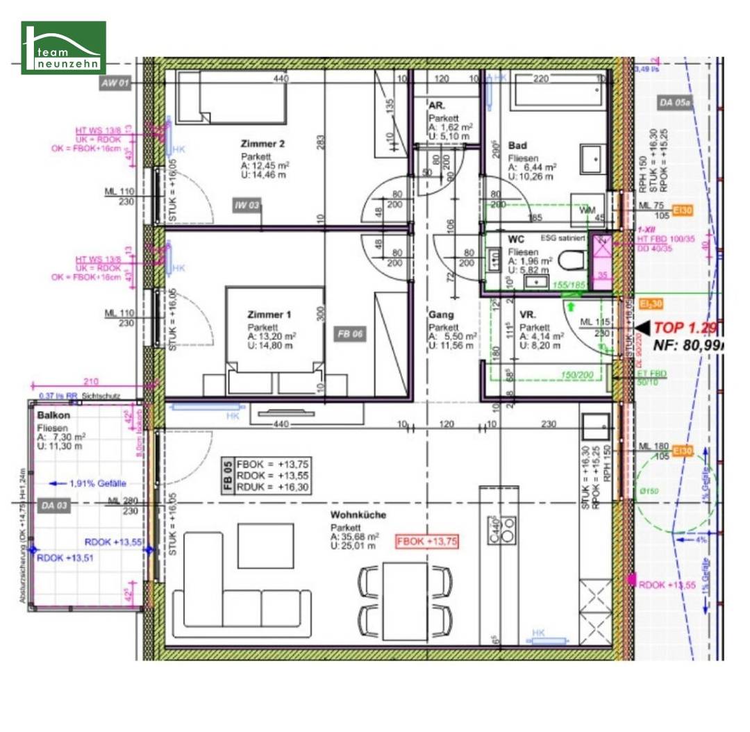 Neubauwohnung mit Balkon und Wohnküche in ruhiger Lage