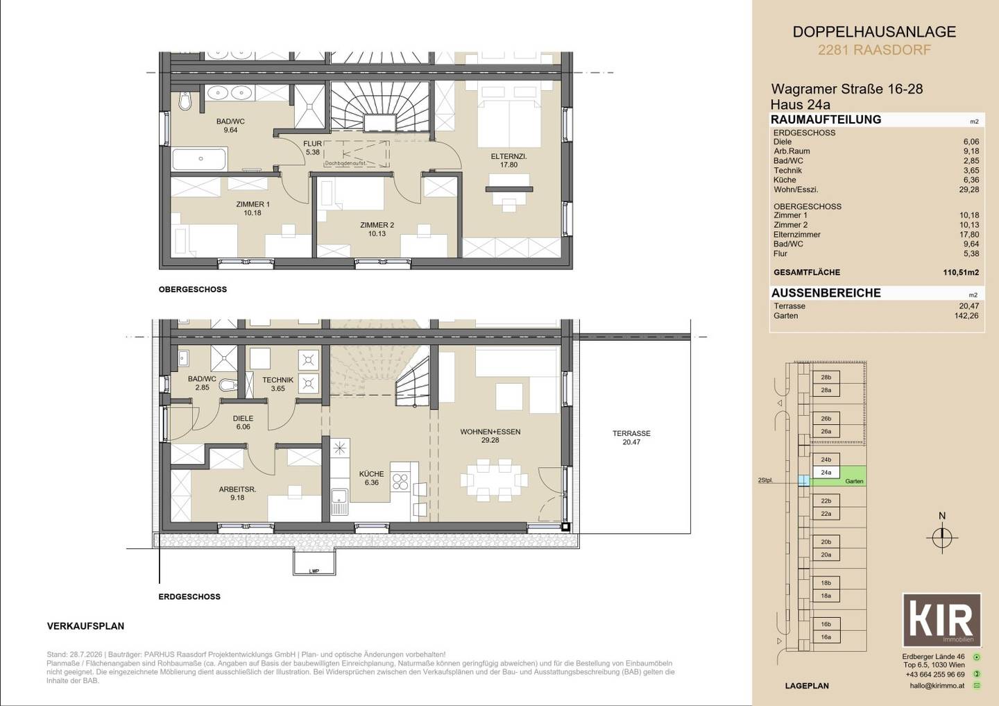 Modern semi-detached house with garden and terrace