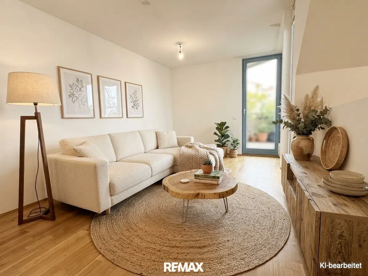 Bright attic apartment with balcony and parquet flooring