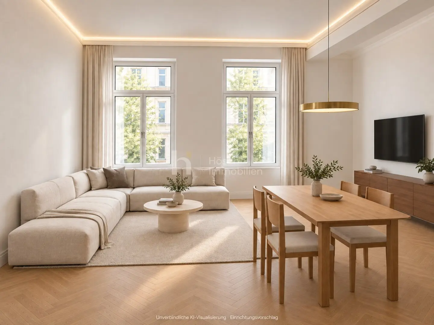 Altbau apartment with herringbone parquet and optional balcony in Fasanviertel