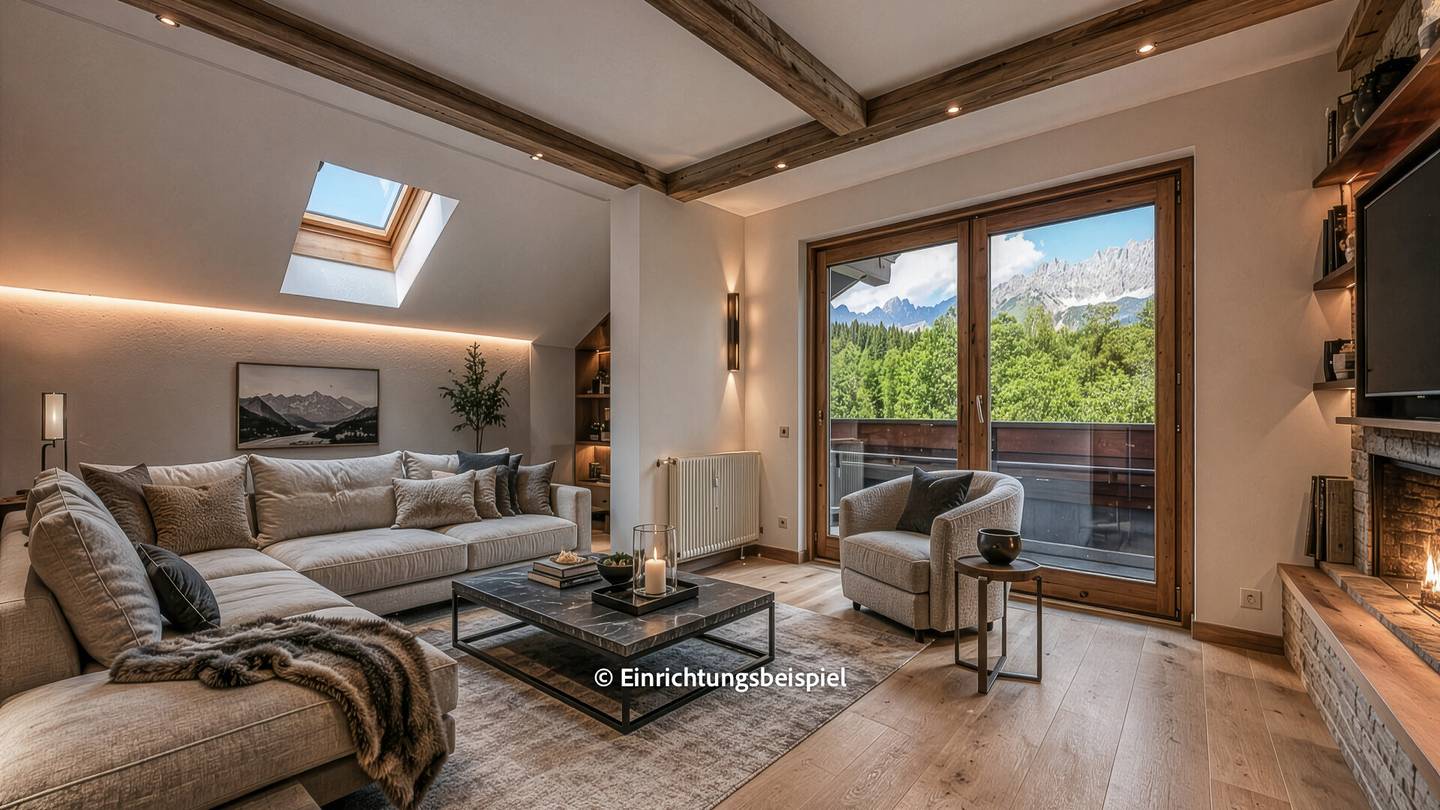 Dachgeschosswohnung mit Balkon und Kaiserblick