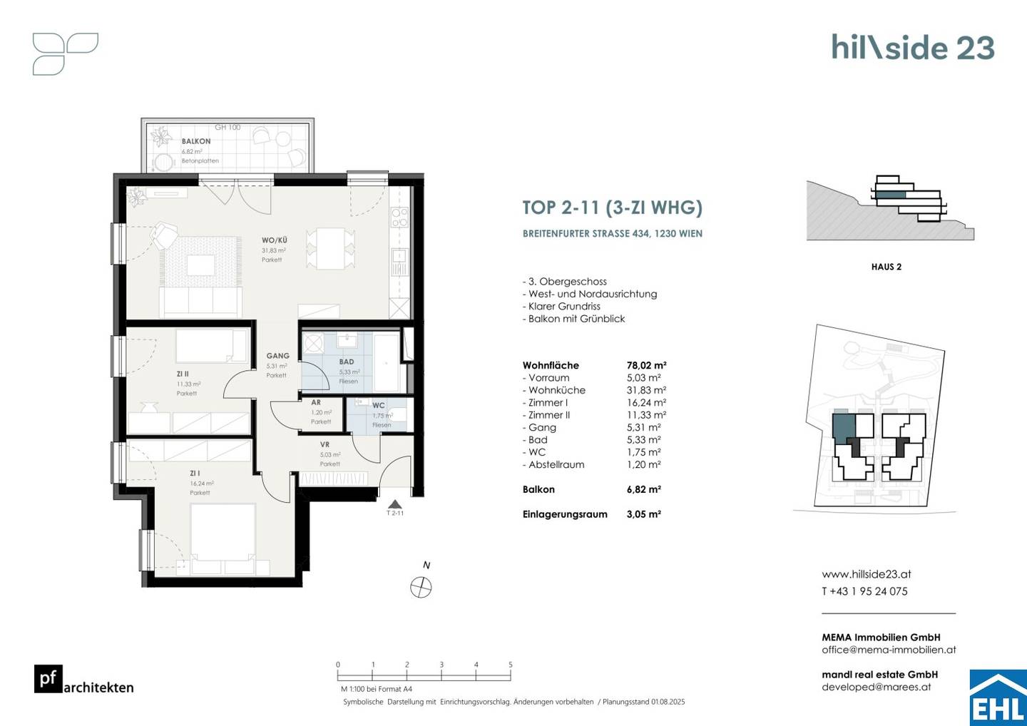 Neubauwohnung mit Balkon und Panoramablick
