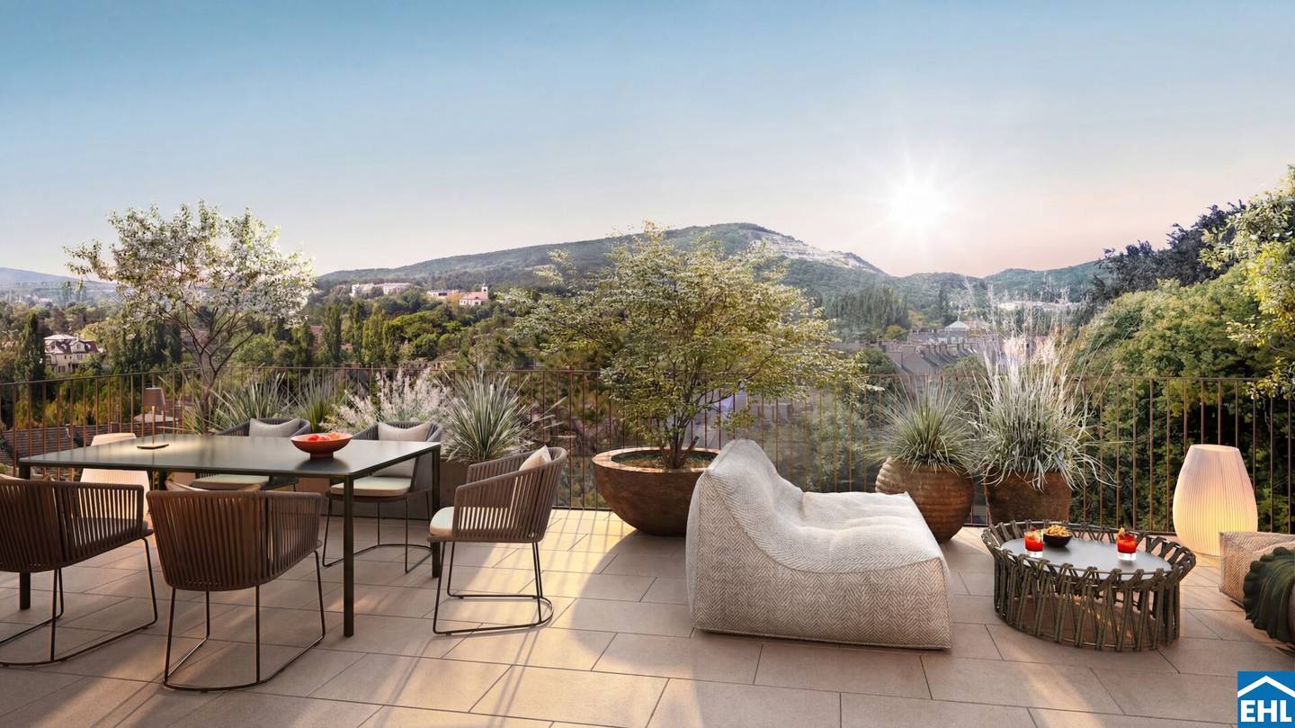 New build apartment with garden and terrace in sunny elevated location