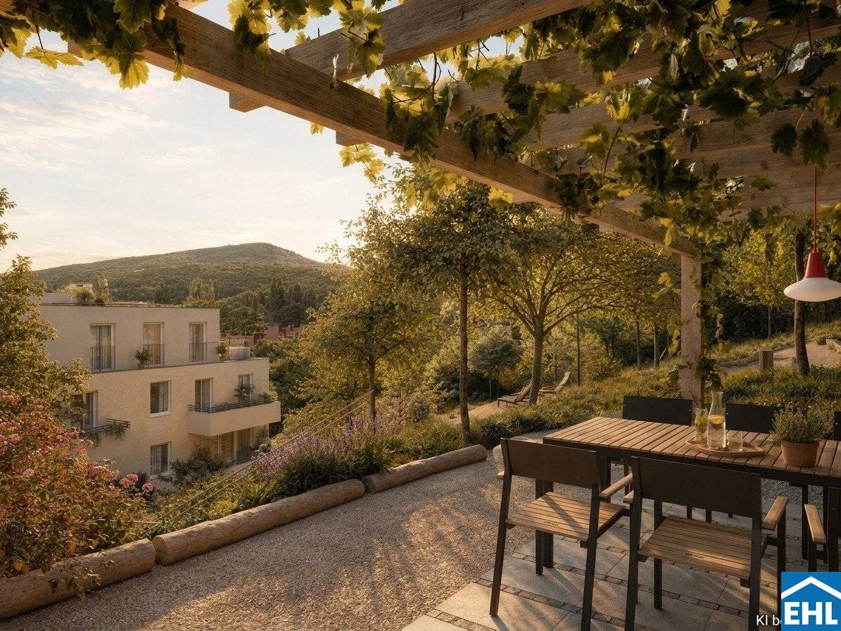 New build apartment with garden and underground parking in sunny location