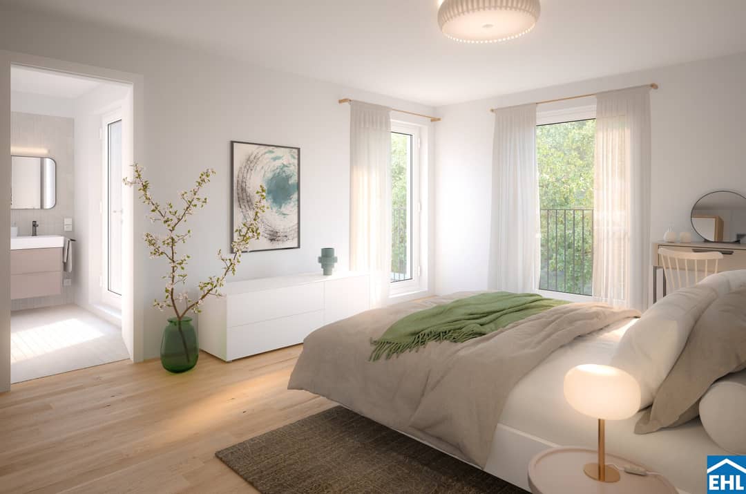 New build apartment with balcony and parquet in a sunny location