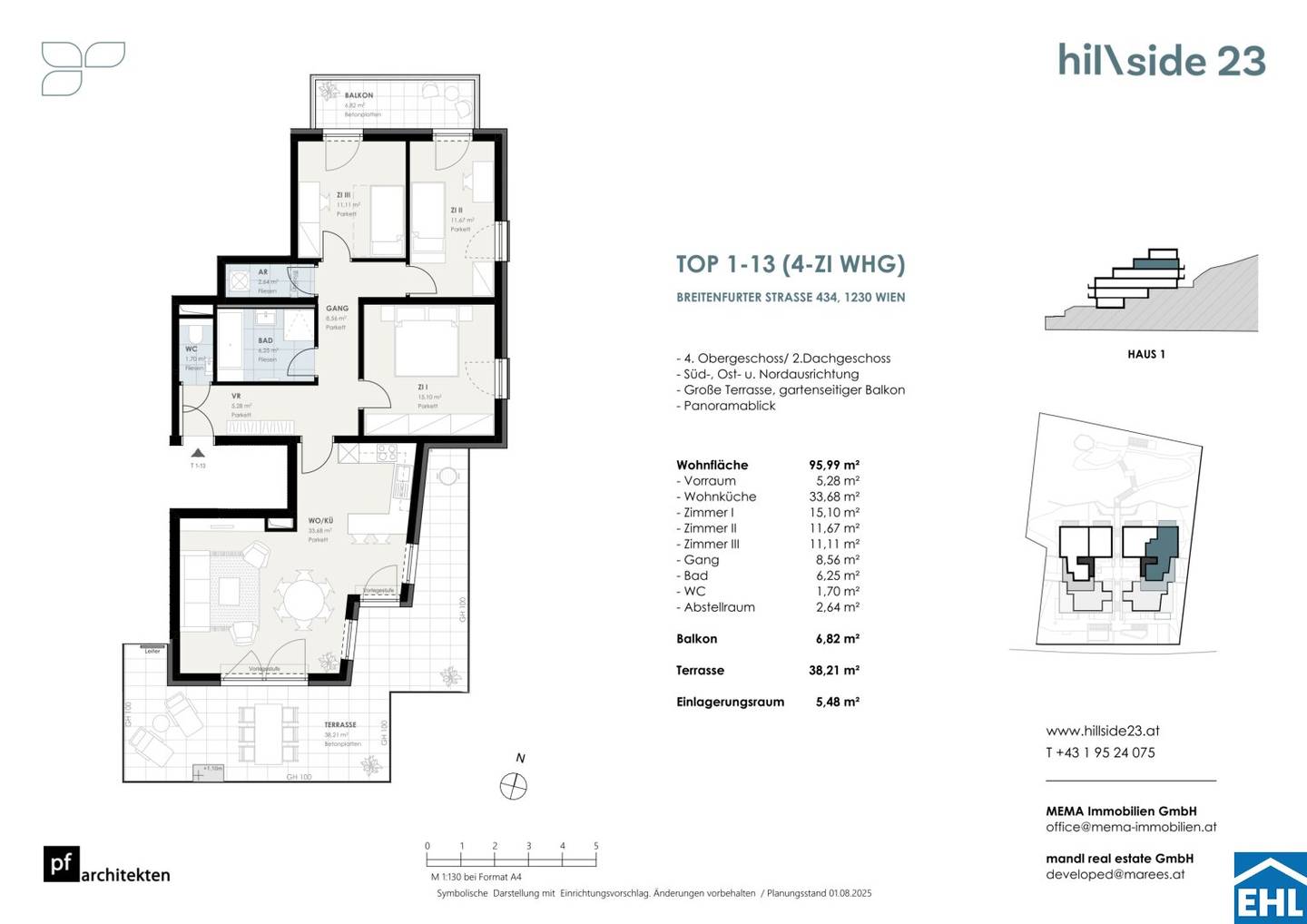 Helle Dachgeschosswohnung mit Balkon und Terrasse