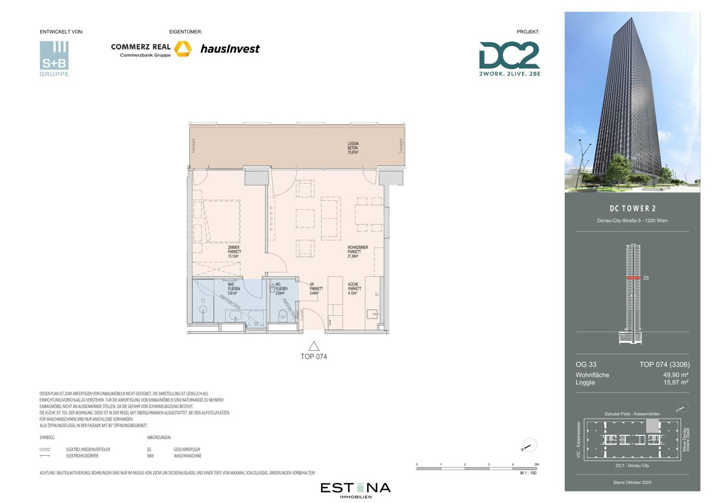 DC2 – Residieren auf höchstem Niveau – mit Panorama und unmittelbarer Donaulage