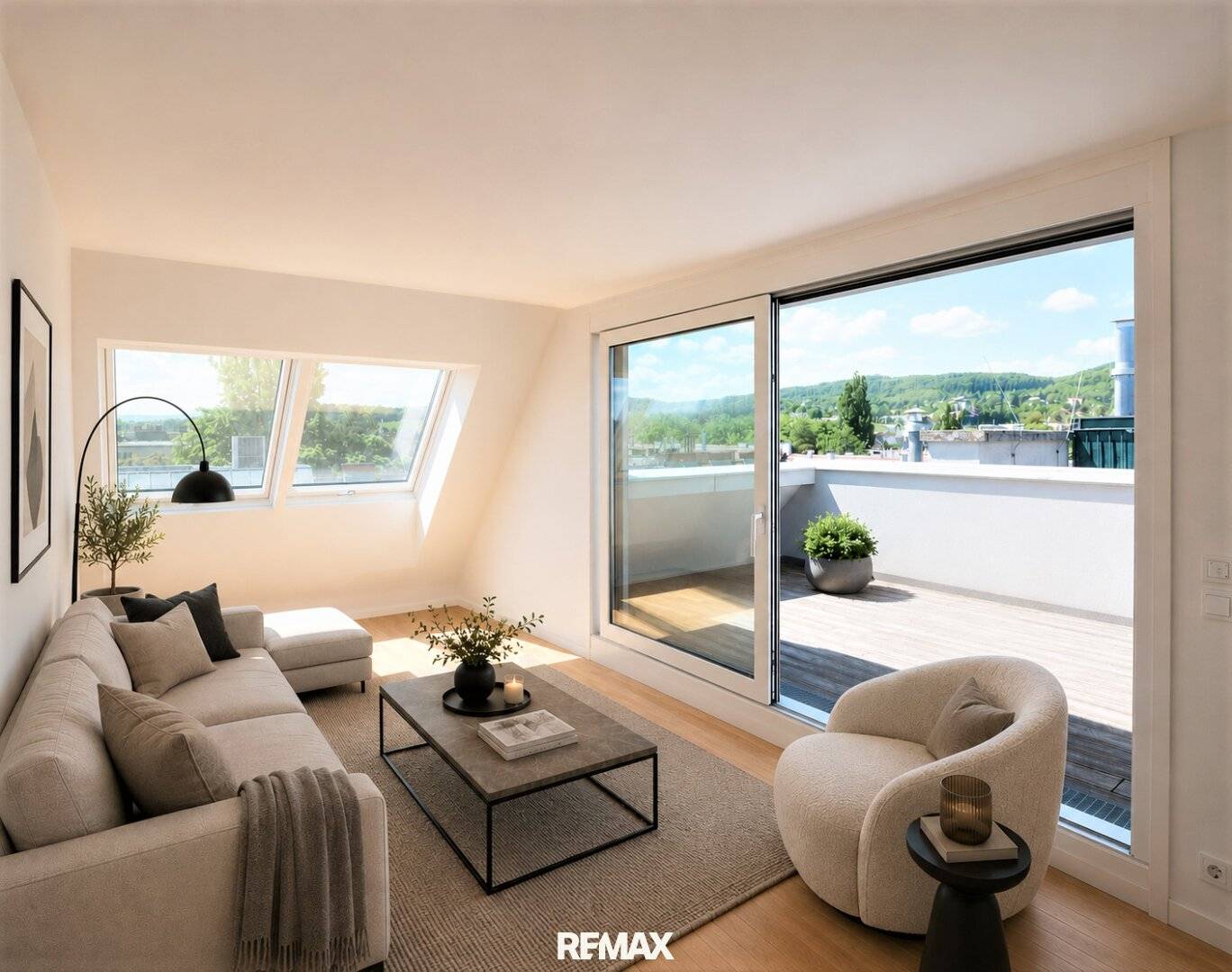 Dachgeschosswohnung mit Südwest Terrasse und Fernblick