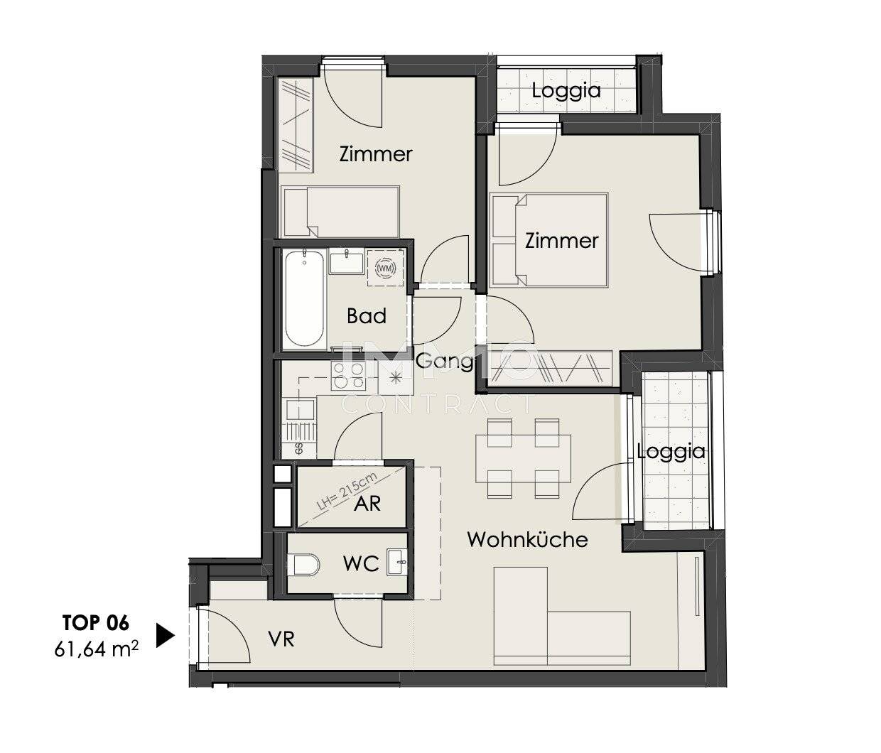 Neubauwohnung mit Loggia nahe Schönbrunn