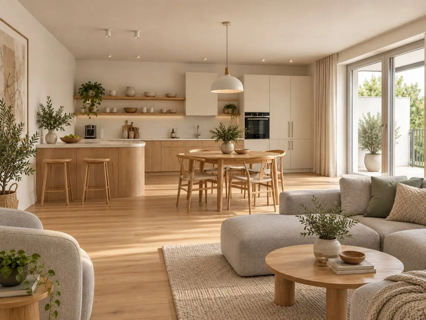 Multi-family house with four units and terraces near the main square