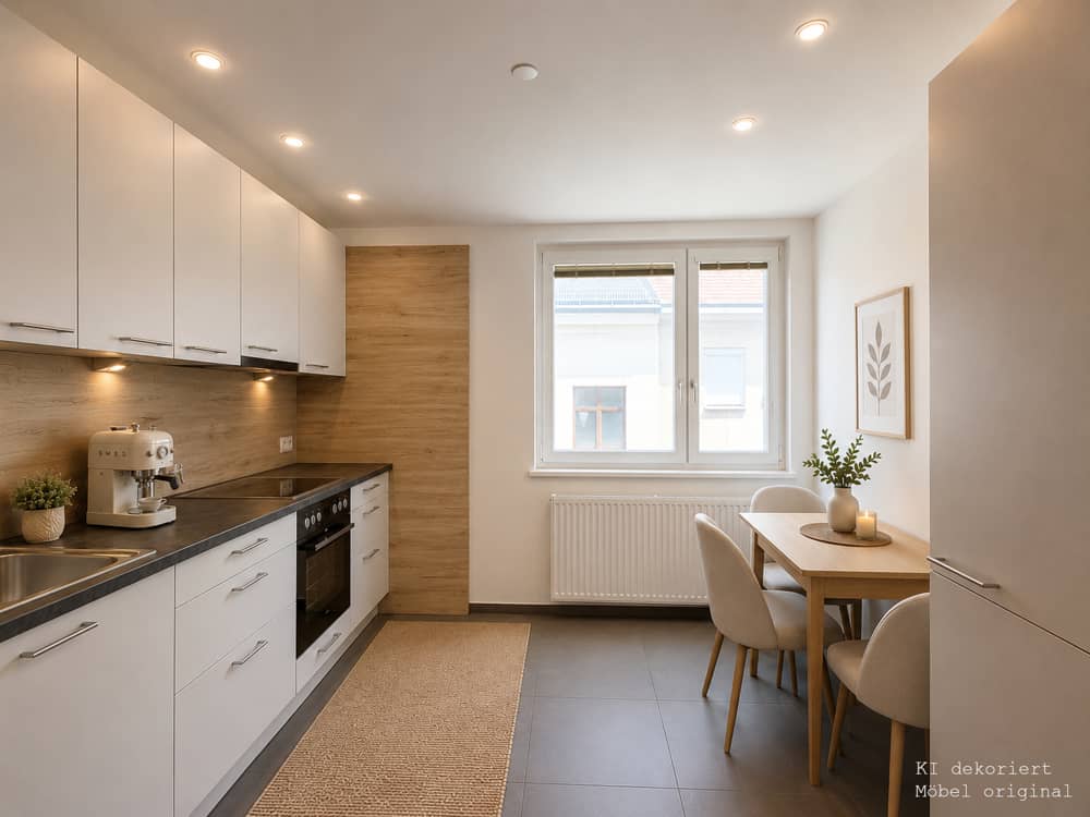 Bright apartment with fitted kitchen and guest WC