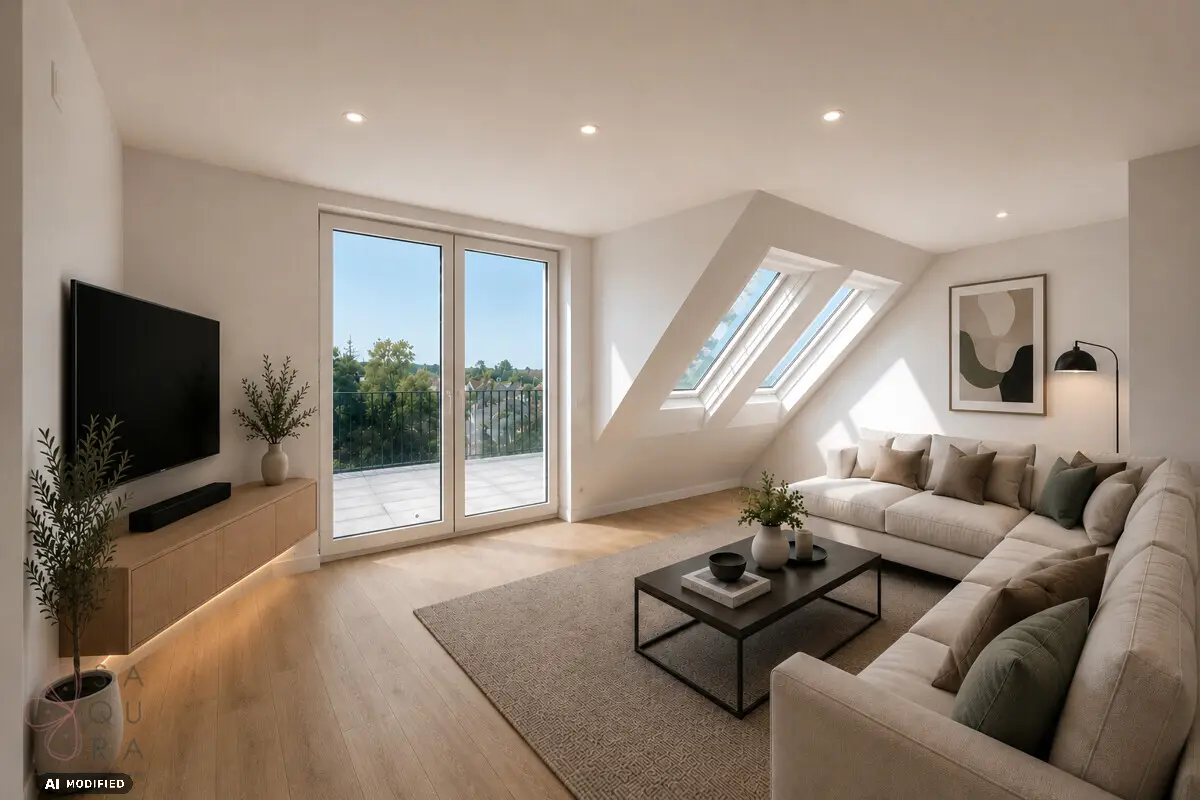 New build apartment with balcony and terrace in Essling