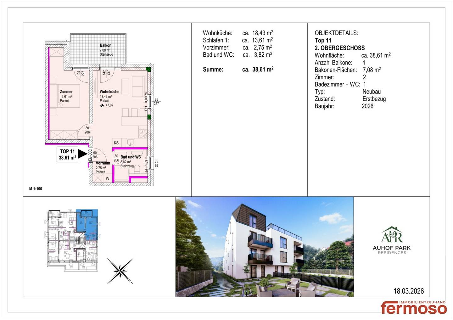 Apartment with balcony in green Hietzing location