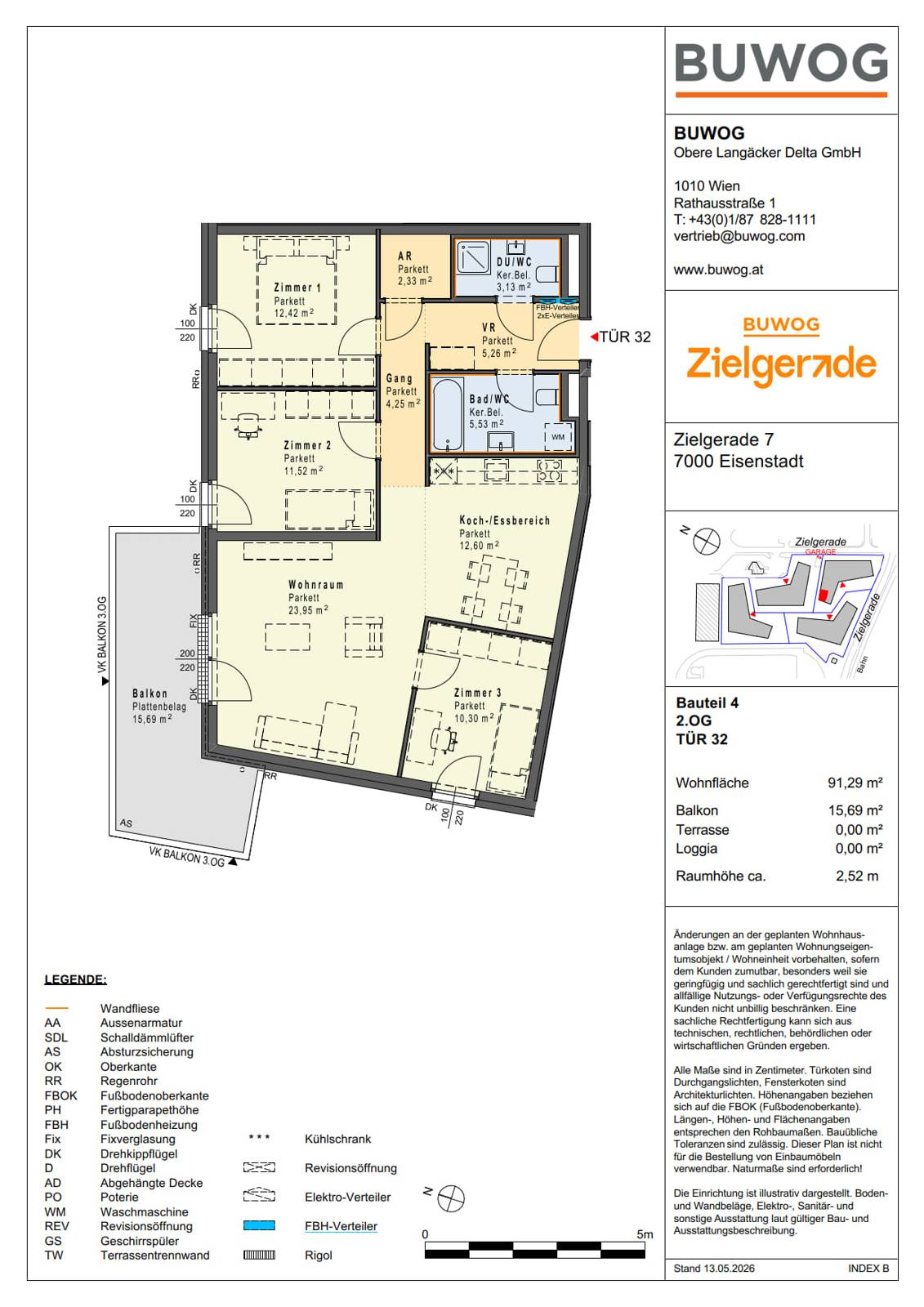 Dachgeschosswohnung mit Balkon und Parkett in Neubau