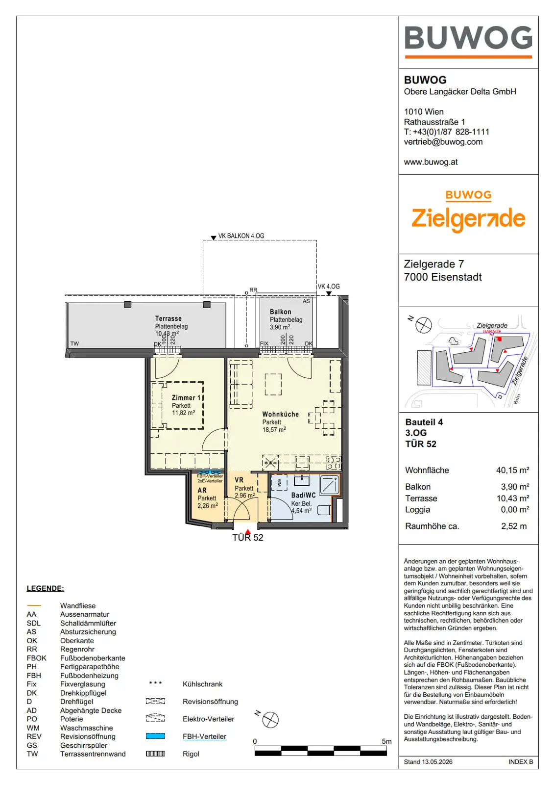 New build apartment with balcony and terrace in east facing position