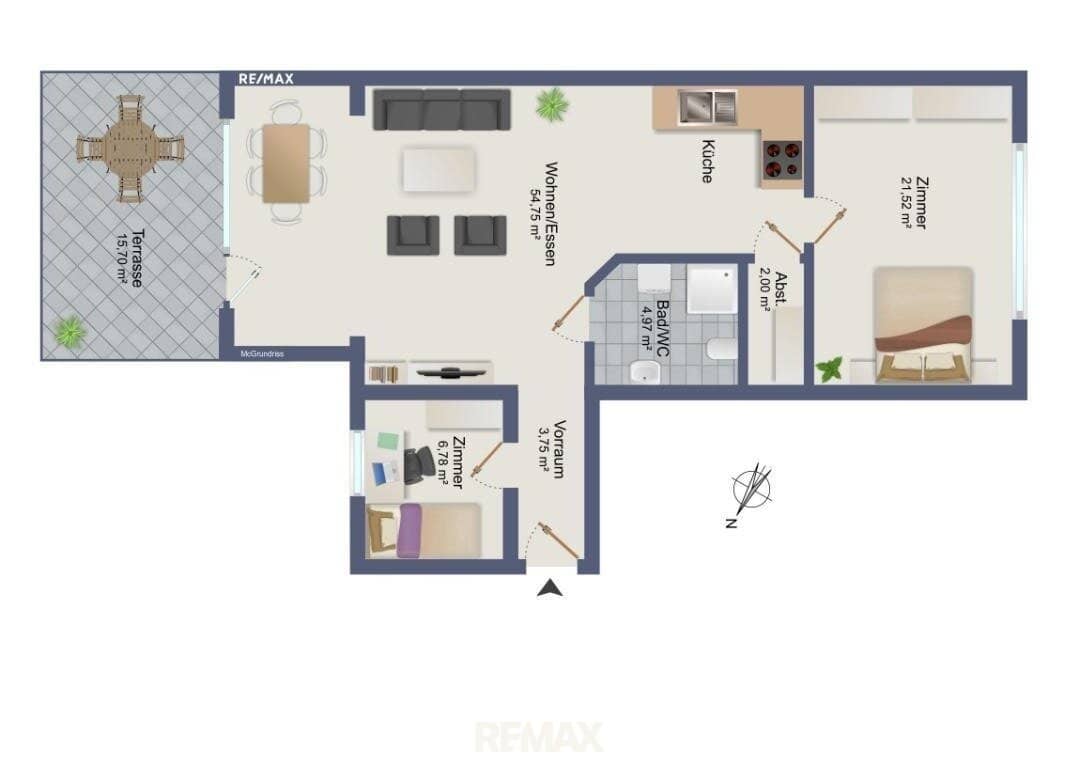 Erdgeschosswohnung mit Terrasse nahe Floßlendplatz