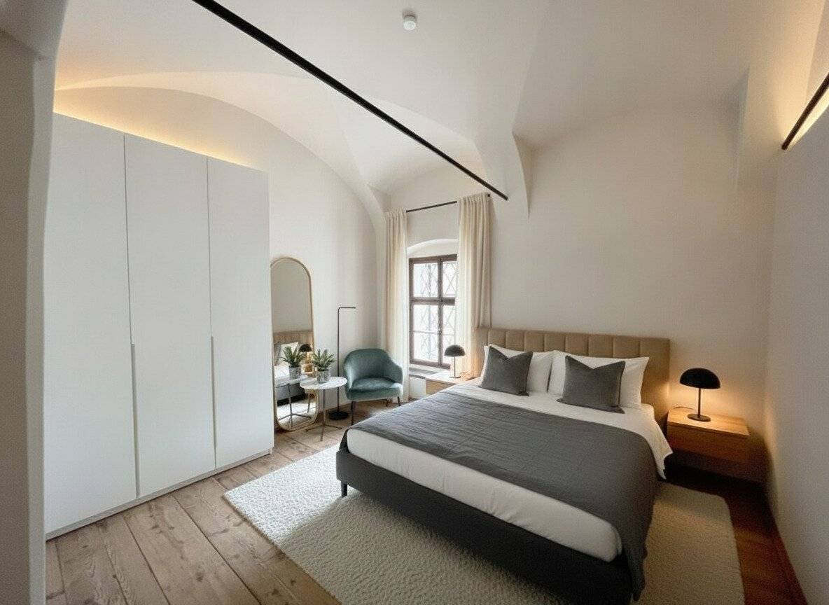 Altbau apartment with fitted kitchen and shared garden