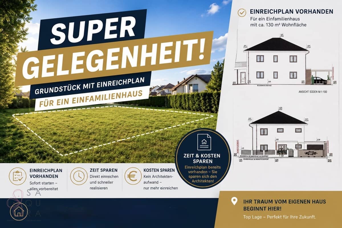 Baugrundstück mit Einreichplanung in ruhiger Wohnlage