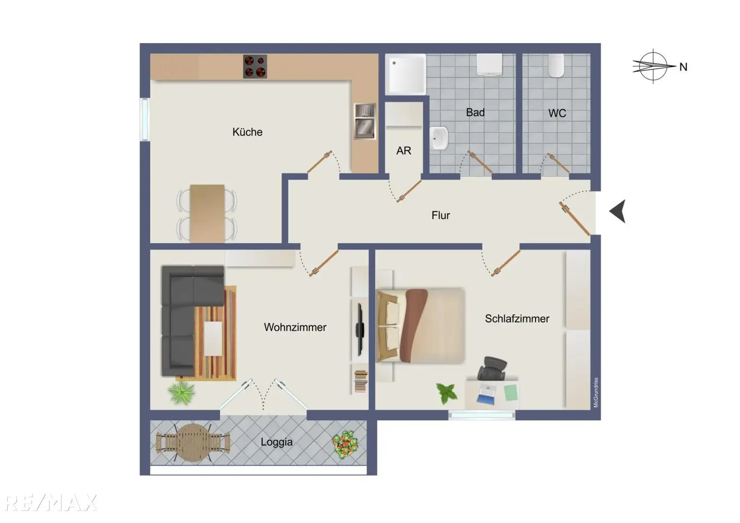 Helle Wohnung mit Loggia und eigenem Parkplatz
