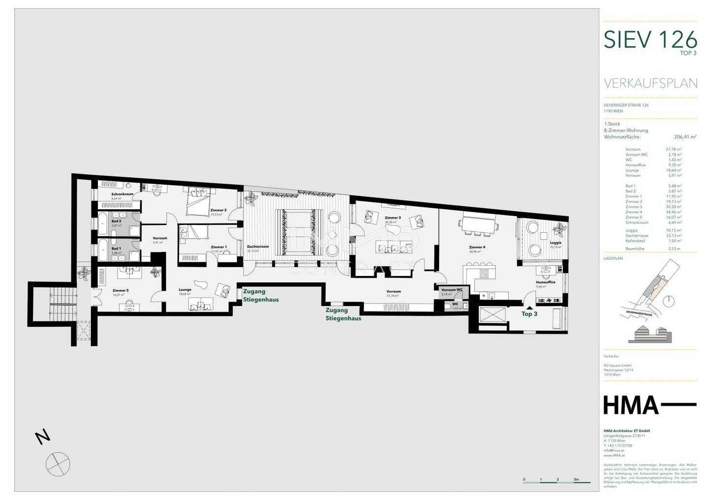 Großzügige Terrassenwohnung mit Geothermie in Sievering