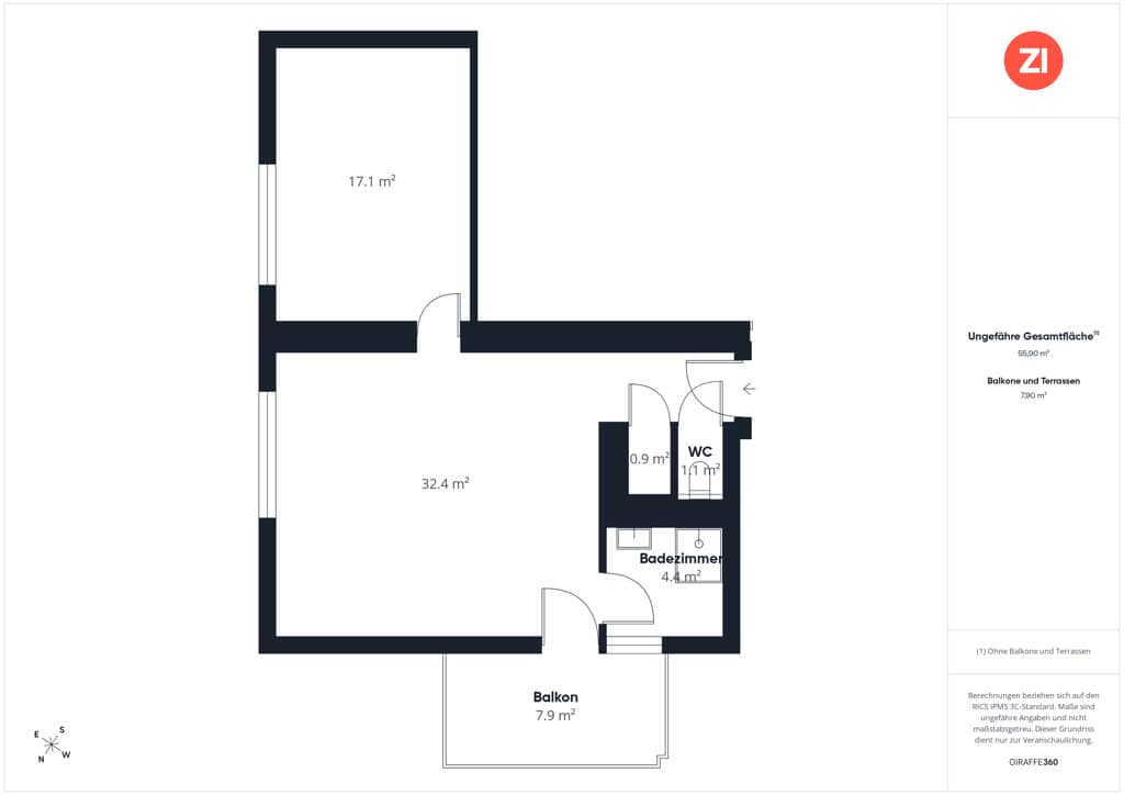 Kernsanierte Wohnung mit Balkon und Kellerabteil