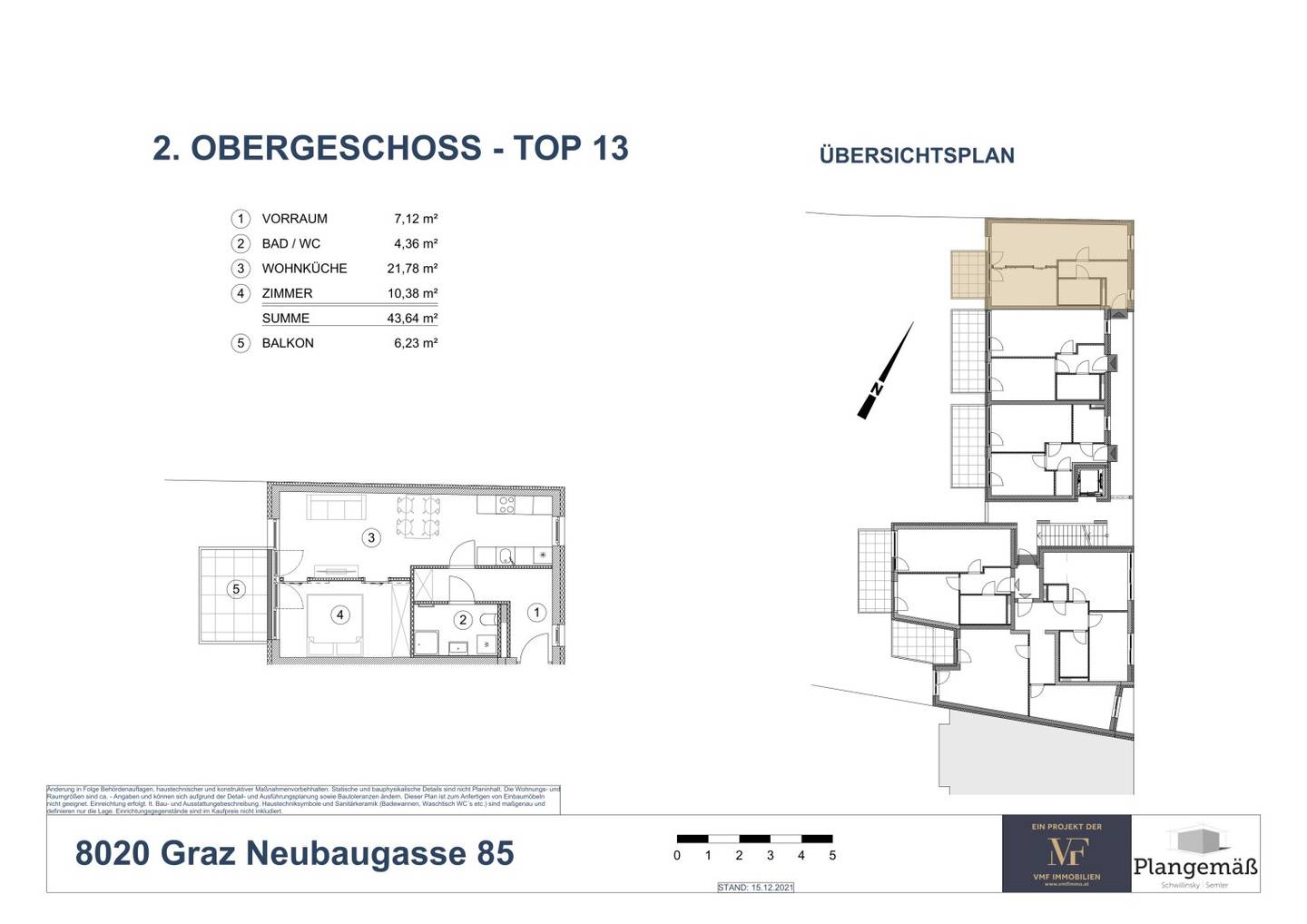 Helle Neubauwohnung mit Balkon nahe Lendplatz