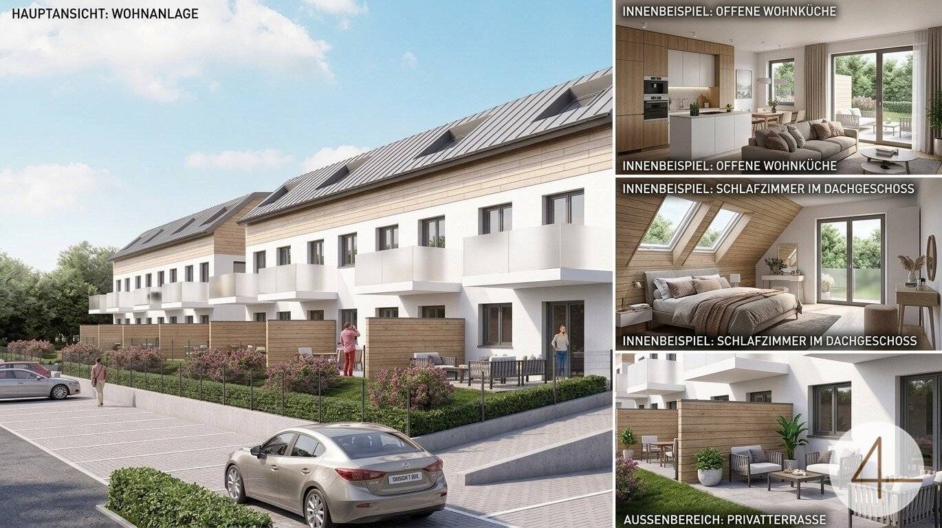 Sonnige Eckwohnung mit Terrasse und Eigengarten