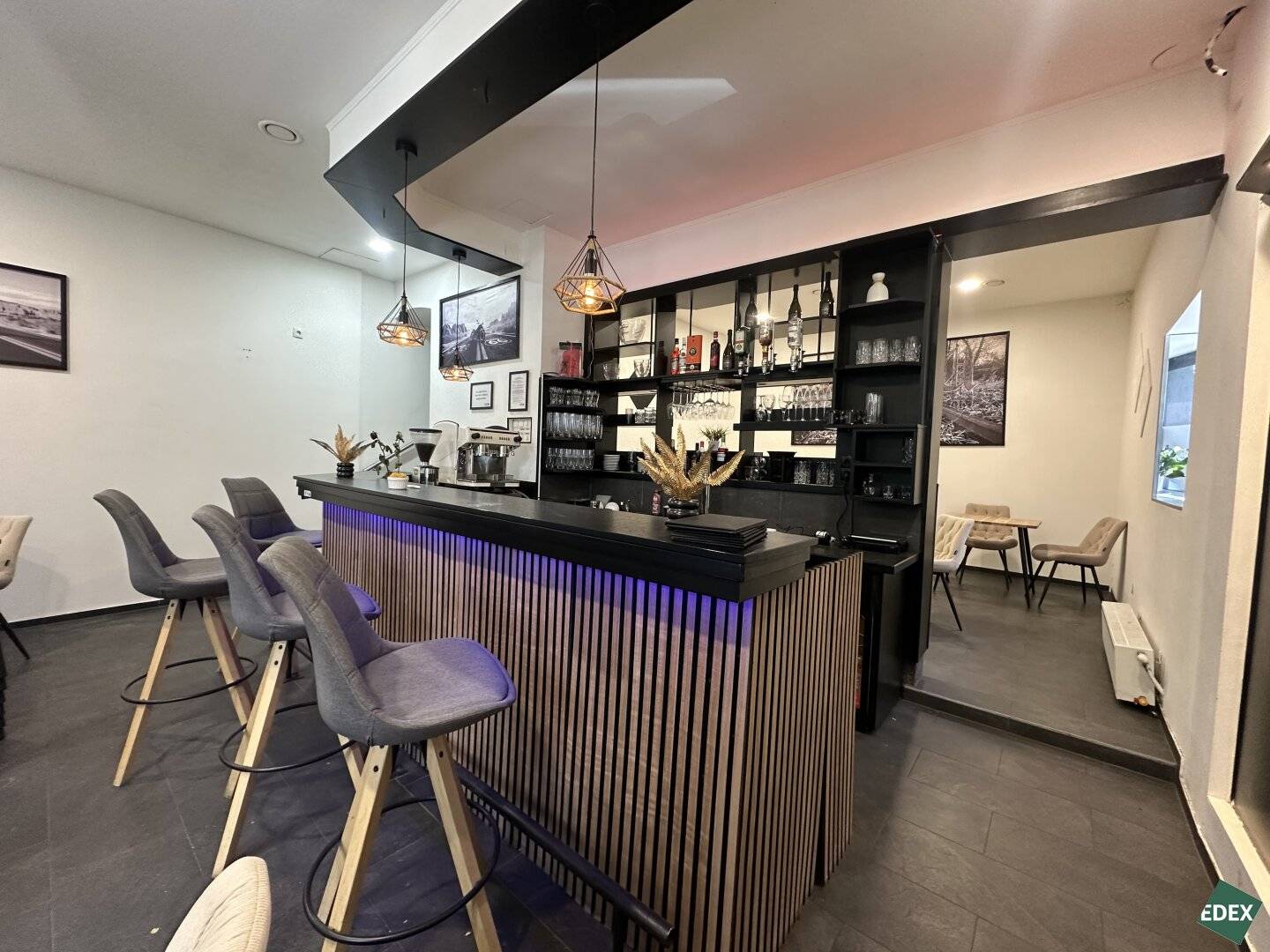 Stylish bar on two levels