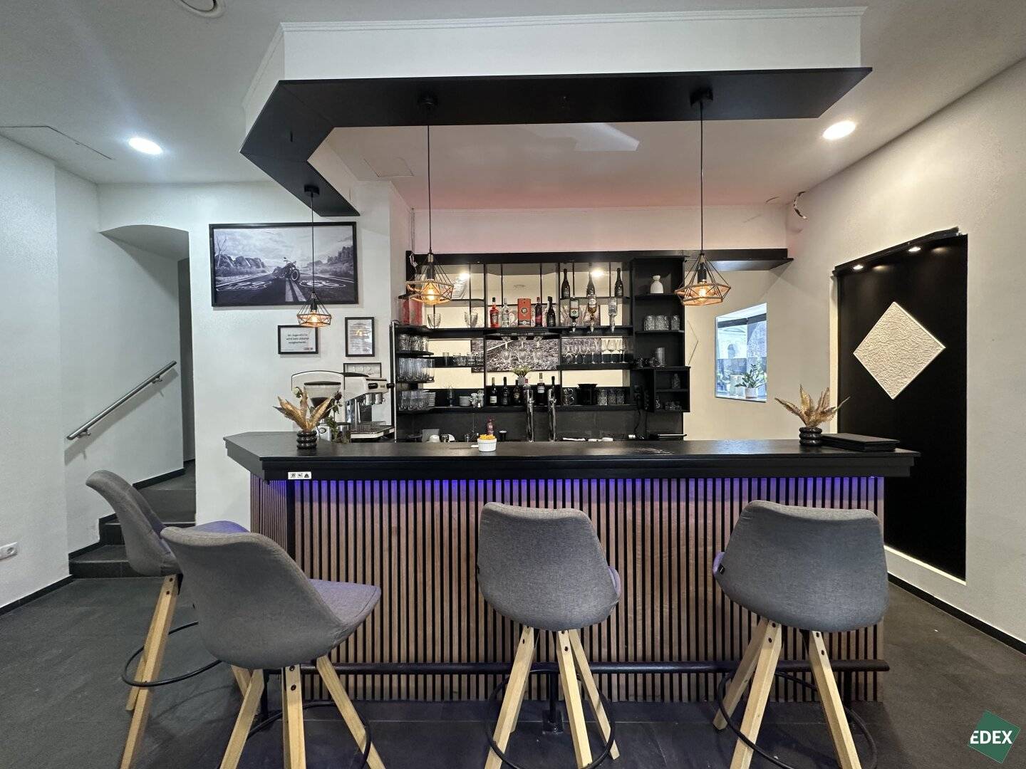 Stylish bar on two levels