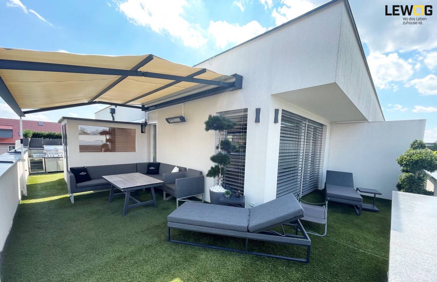 Penthouse mit Panorama Terrasse Sauna und Designkueche