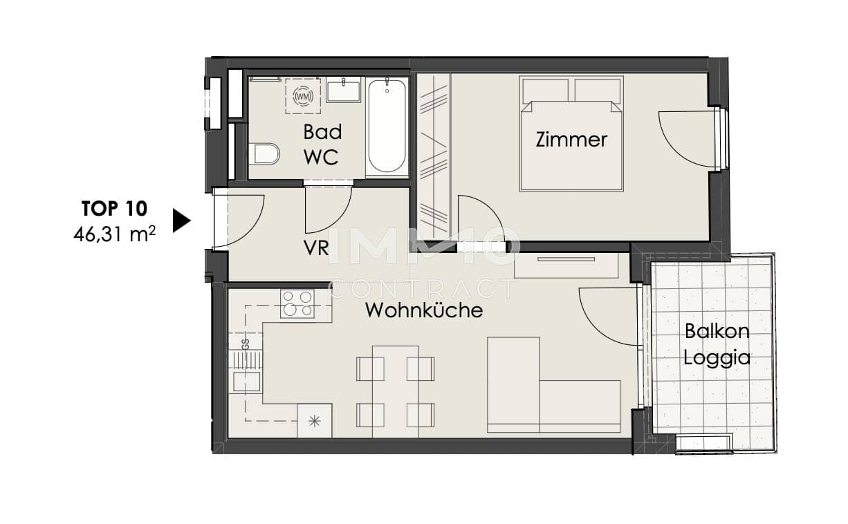Modern Vorsorgewohnung with balcony and terrace near Schönbrunn