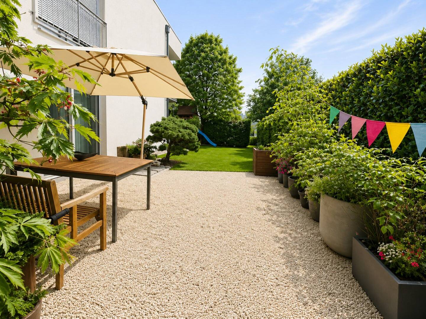 Neuwertige Gartenwohnung mit großem Garten und ganztägiger Sonne