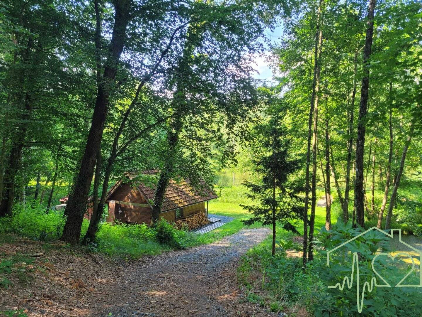 Fischteichanlage mit Hütte und Wasserrechten mitten im Wald