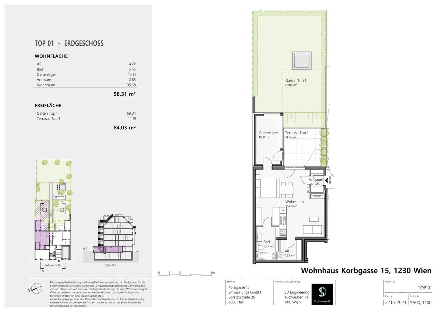 Erdgeschosswohnung mit privatem Garten und Terrasse
