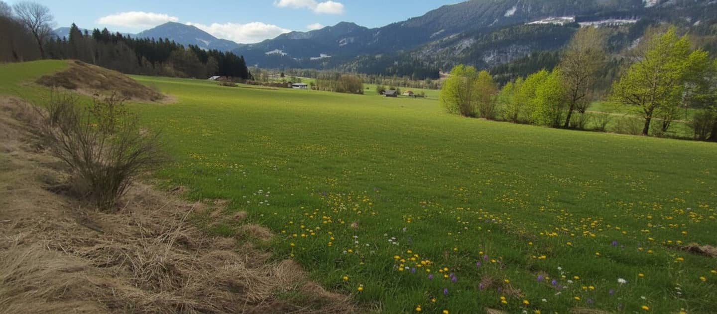 Sonnenverwöhntes Grundstück mit Ausblick auf die Alpen