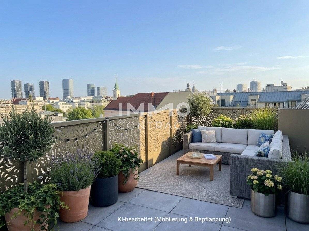 Dachgeschosswohnung mit 180 Grad Blick und großen Terrassen