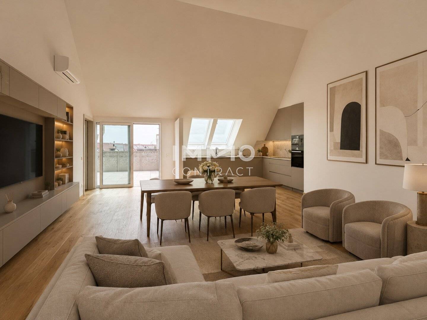 Dachgeschosswohnung mit 180 Grad Blick und großen Terrassen