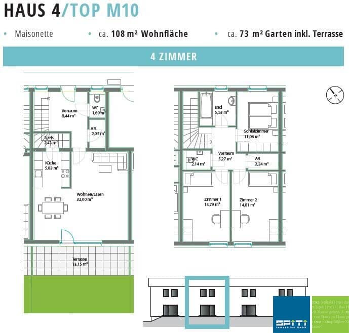 Maisonettewohnung mit Garten und Terrasse