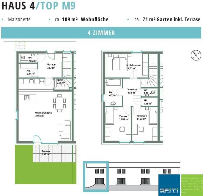 Maisonettewohnung mit Garten und Terrasse in Laßnitzhöhe
