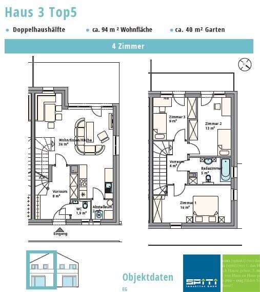 Neubau Doppelhaushälfte mit Terrasse Balkon und Garten