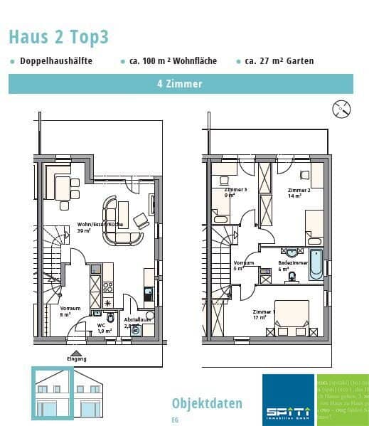 Neubau Doppelhaushälfte mit Terrasse Balkon und Garten