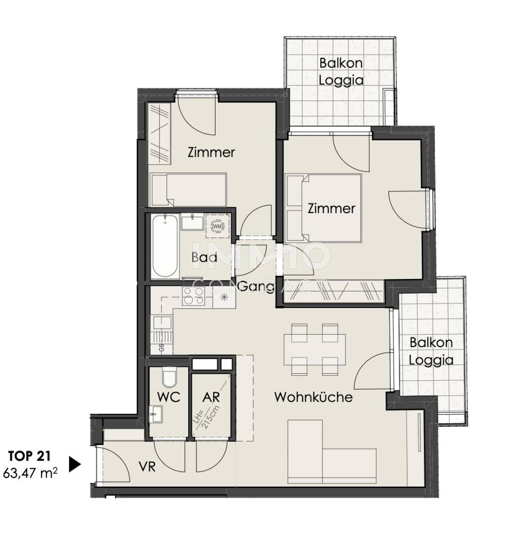 Bright new-build apartment with balcony and loggia near Schönbrunn