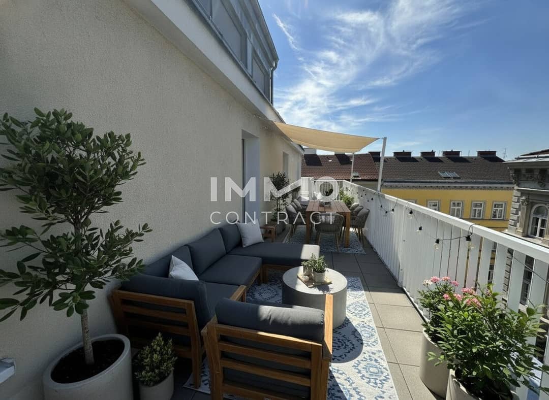 Helle 3-Zimmer-Wohnung mit 30 m² Dachterrasse in Währing