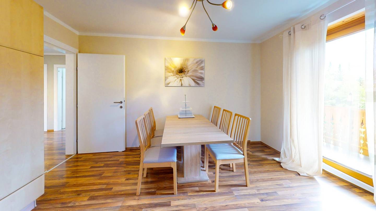 Holiday apartment with sunny balcony and parquet flooring in peaceful natural setting