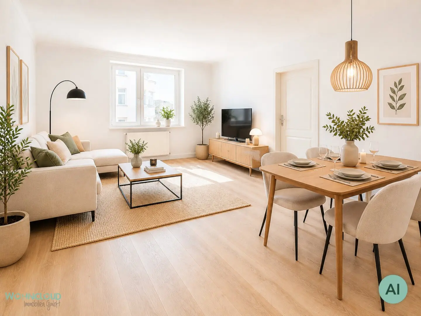Helle Wohnung mit Einbauküche und Balkon