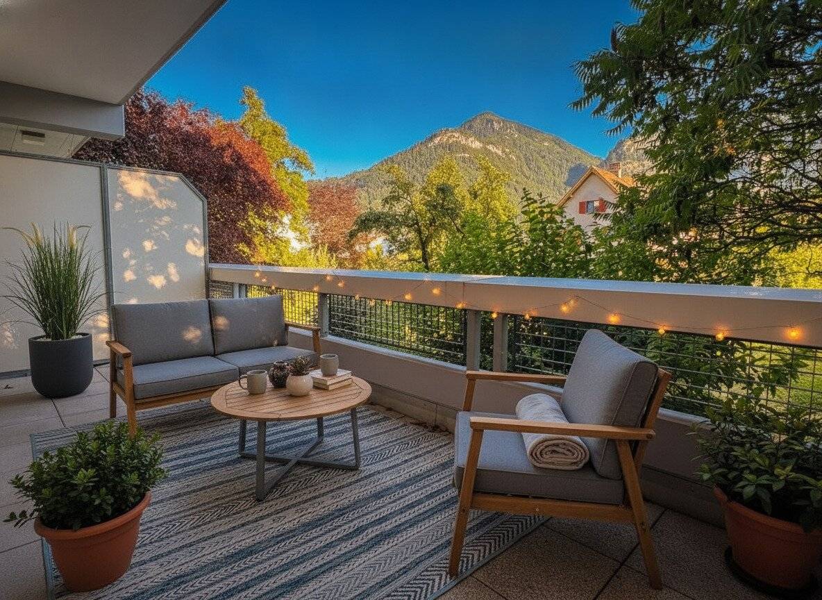Erdgeschosswohnung mit sonniger Terrasse und Bergblick