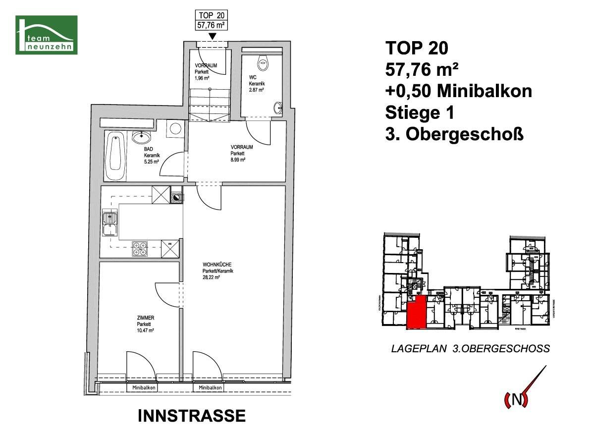 Bright 2 Room Apartment with Fitted Kitchen and Balcony