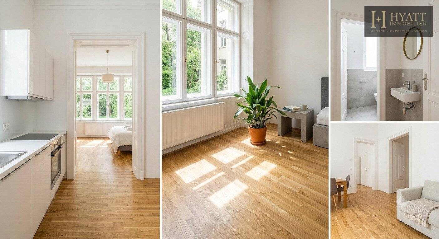Altbau Apartment with Parquet and Fitted Kitchen in Quiet Courtyard Location