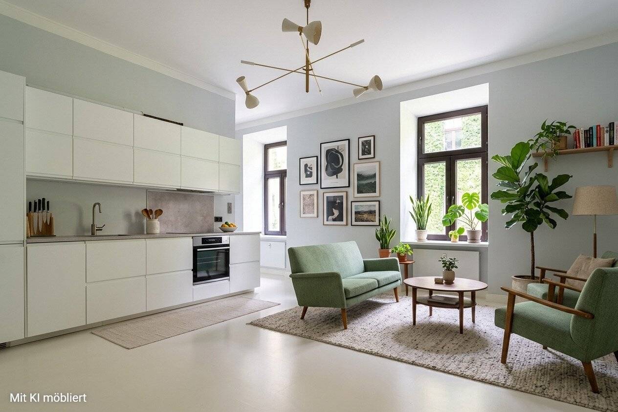 Quiet Altbau apartment with southwest view into the landscaped courtyard